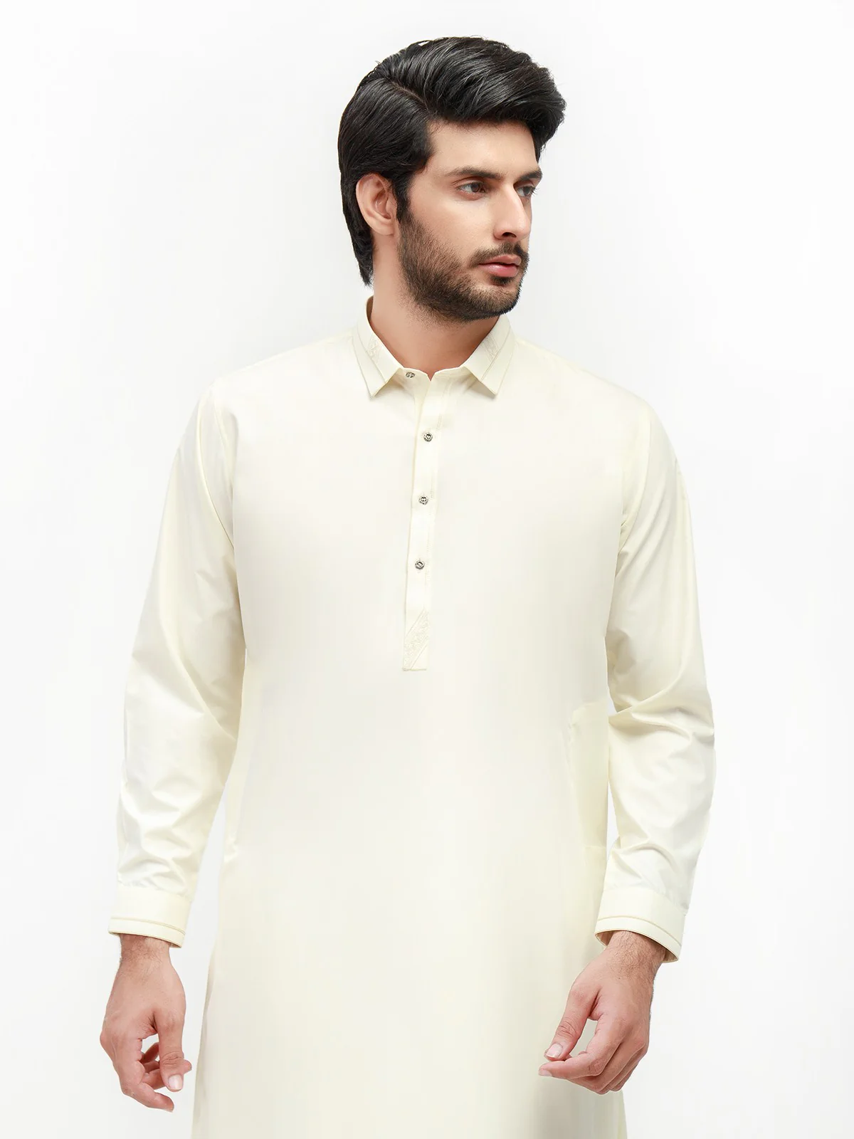 Men's Cream Shalwar Kameez - EMTSW22S-99168 - Image 2