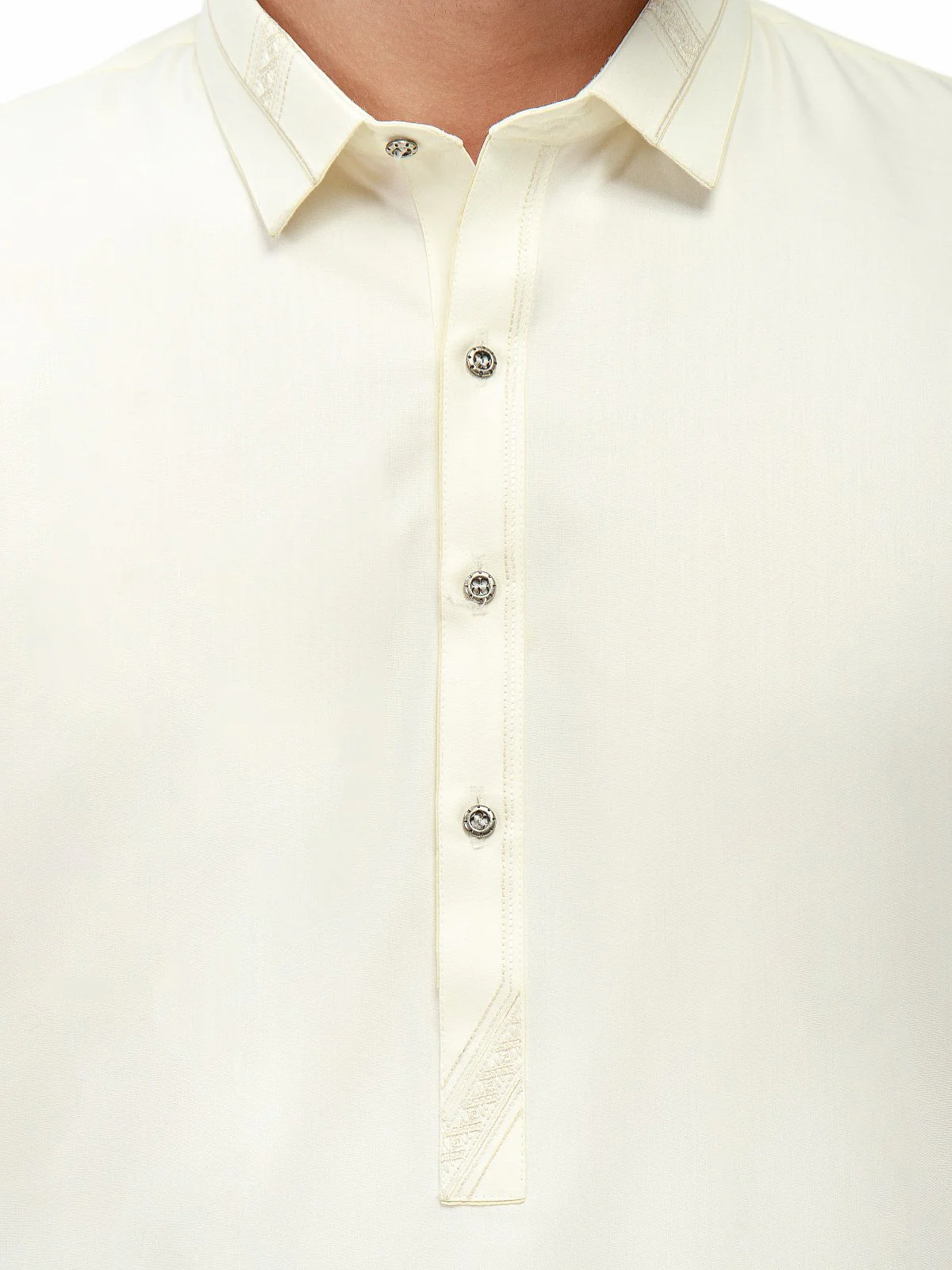 Men's Cream Shalwar Kameez - EMTSW22S-99168 - Image 3