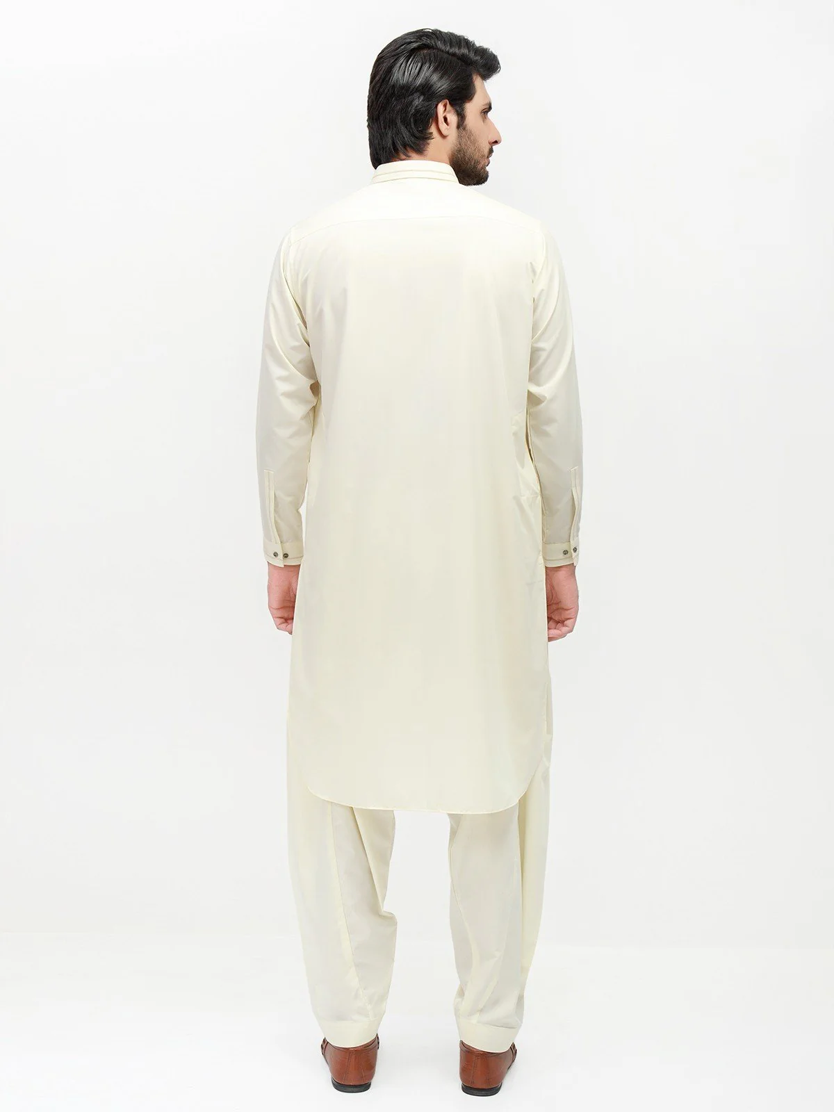 Men's Cream Shalwar Kameez - EMTSW22S-99168 - Image 4