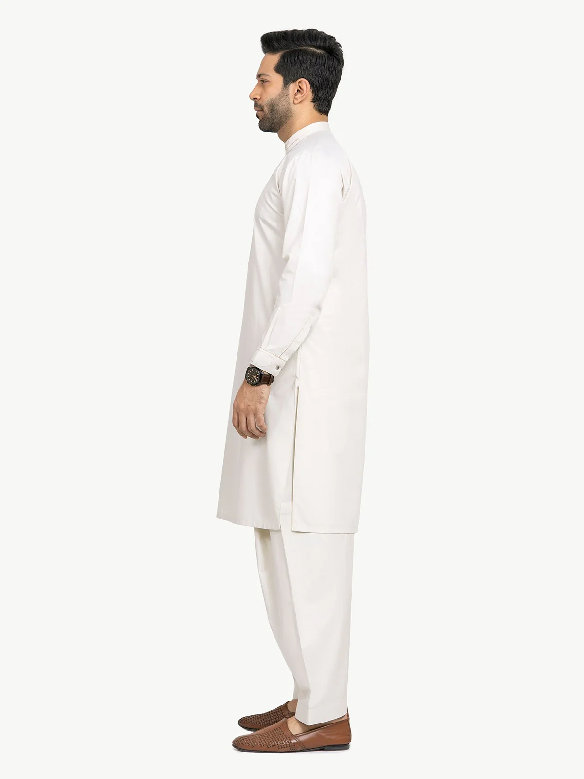 Men's Light Beige Shalwar Kameez - EMTSW22S-99176 - Image 4