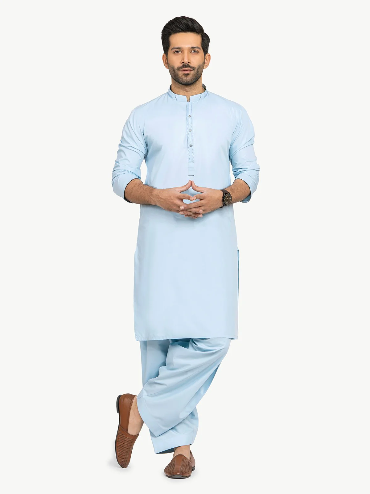 Men's Sky Blue Shalwar Kameez - EMTSW22S-99177