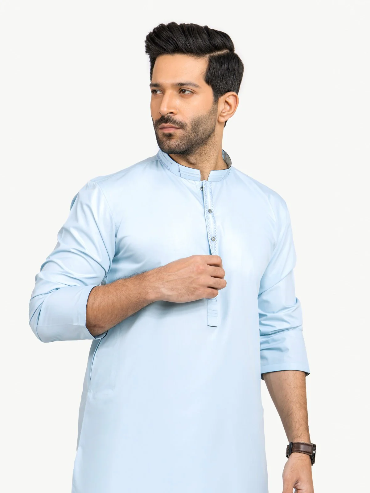Men's Sky Blue Shalwar Kameez - EMTSW22S-99177 - Image 2