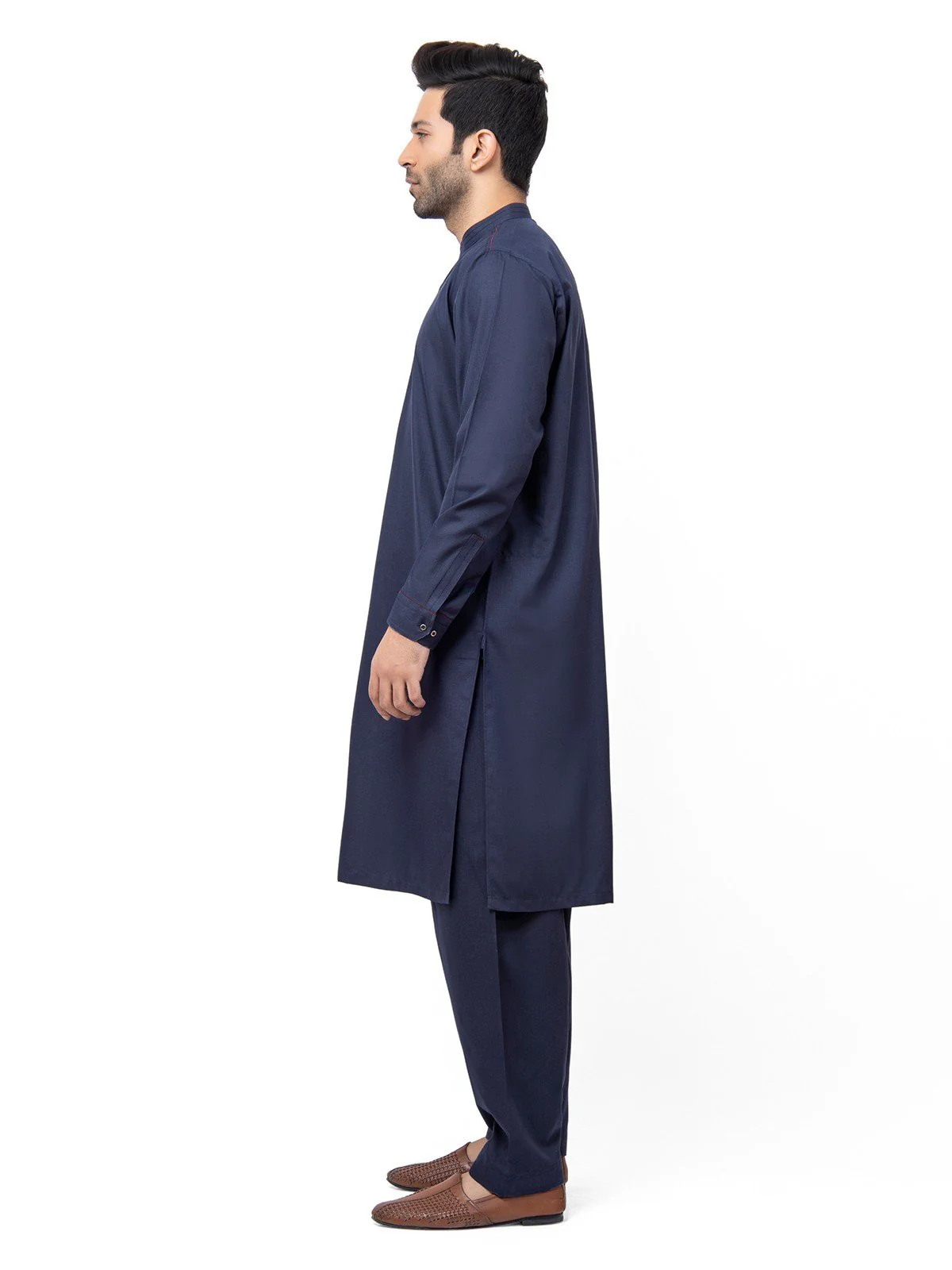 Men's Navy Blue Shalwar Kameez - EMTSW22S-99178 - Image 2