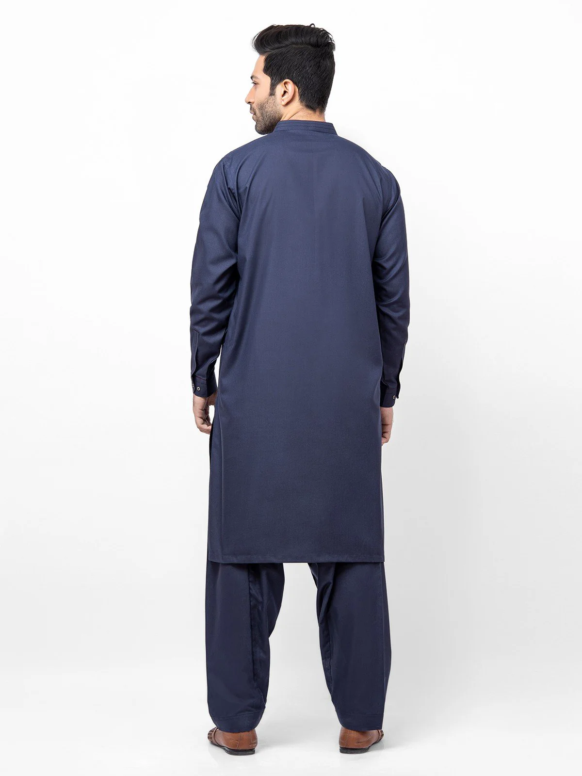 Men's Navy Blue Shalwar Kameez - EMTSW22S-99178 - Image 5