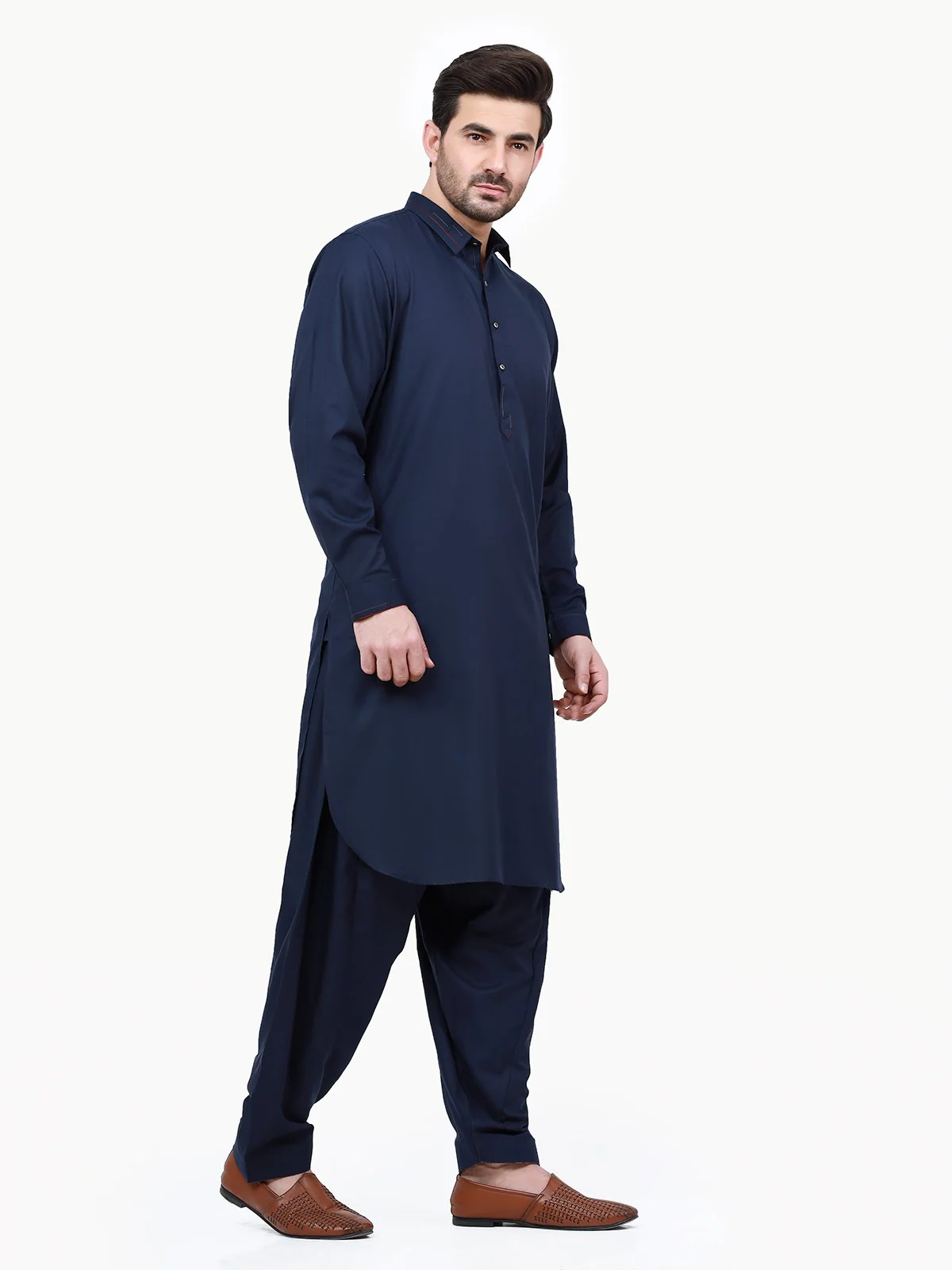 Men's Navy Shalwar Kameez - EMTSW22S-99179 - Image 2