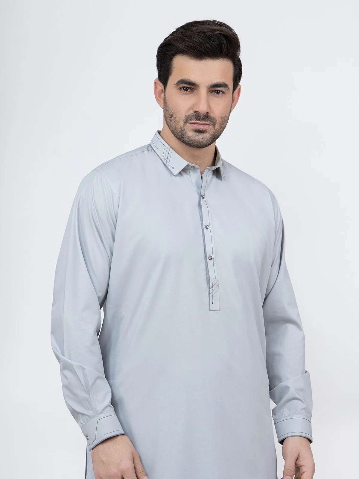 Men's Grey Shalwar Kameez - EMTSW22S-99180 - Image 4