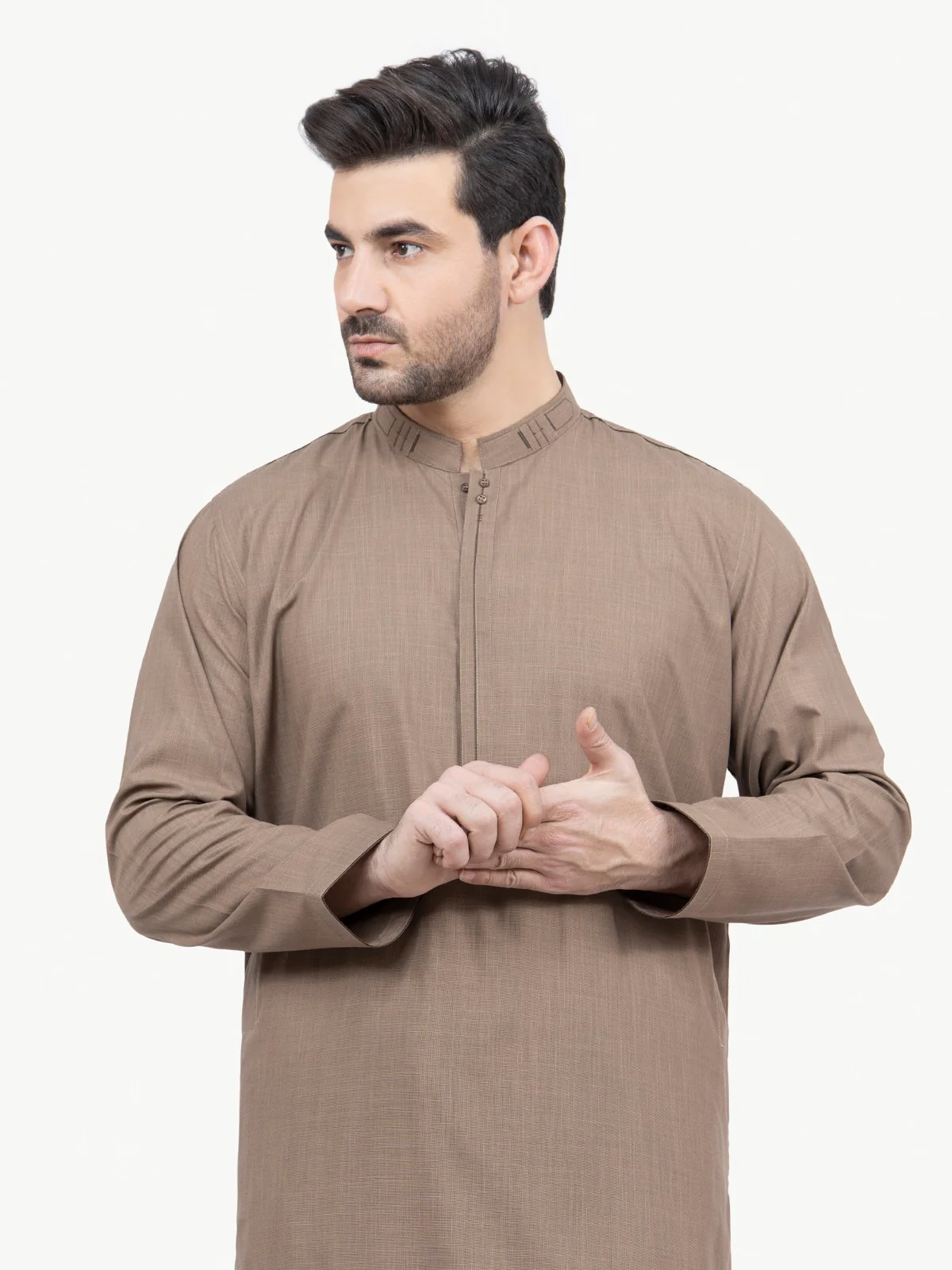 Men's Light Brown Shalwar Kameez - EMTSW22S-99182 - Image 2