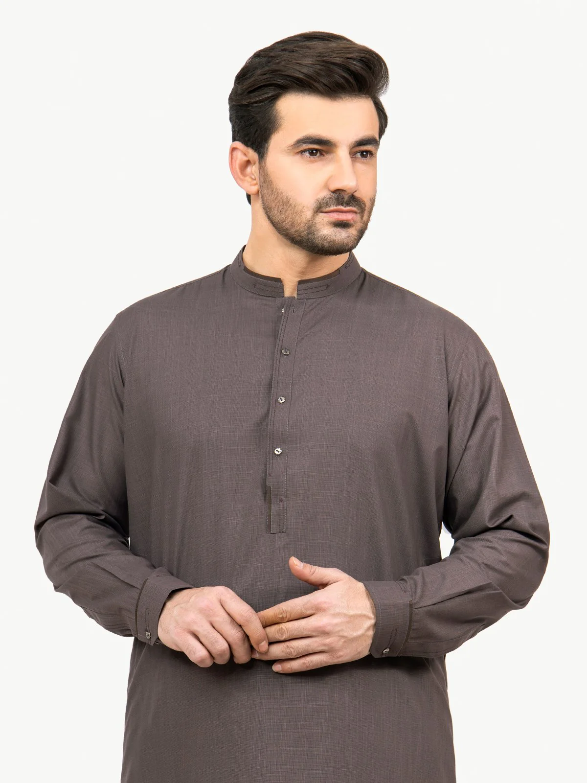 Men's Brown Shalwar Kameez - EMTSW22S-99183 - Image 2