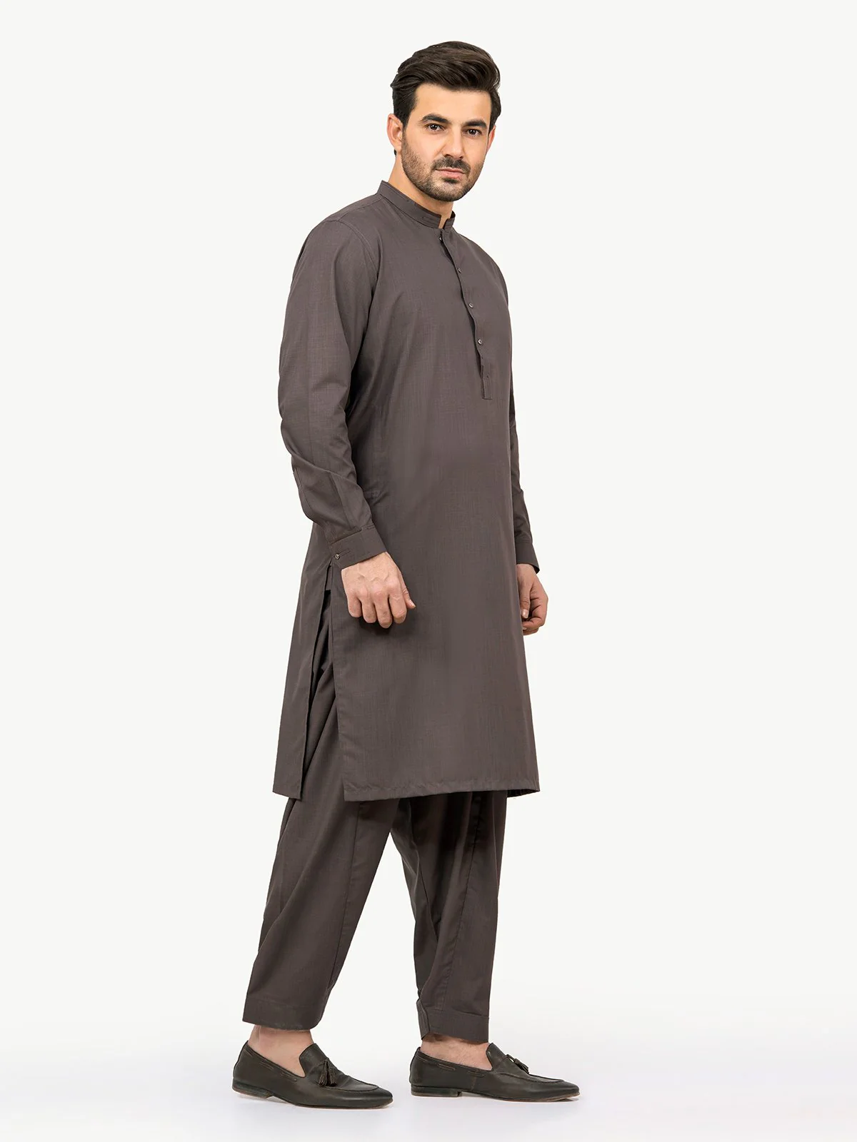 Men's Brown Shalwar Kameez - EMTSW22S-99183 - Image 3