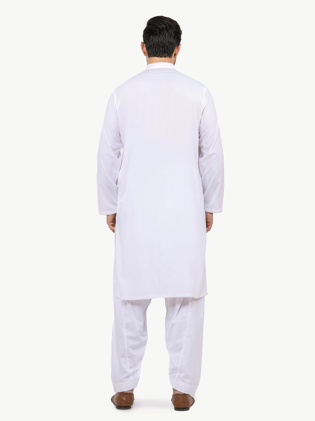 Men's White Shalwar Kameez - EMTSW22S-99185 - Image 4