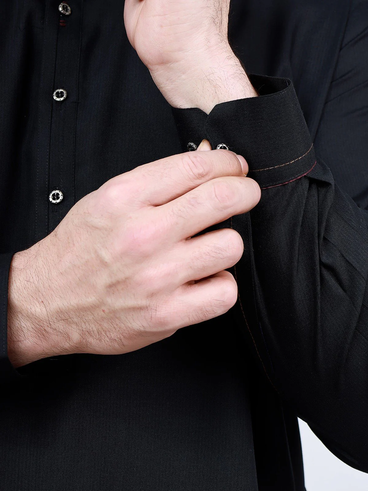 Men's Black Shalwar Kameez - EMTSW22S-99186 - Image 4