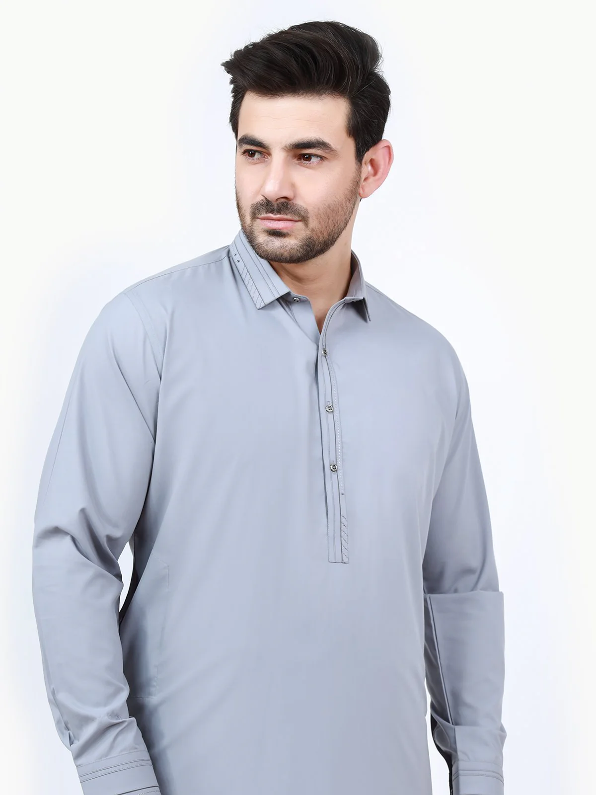Men's Grey Shalwar Kameez - EMTSW22S-99187 - Image 2