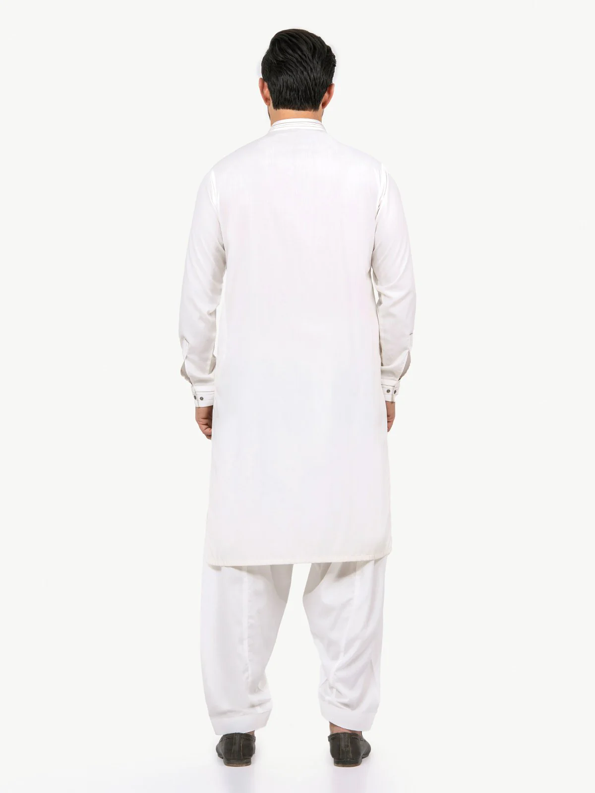 Men's Off White Shalwar Kameez - EMTSW22S-99188 - Image 4