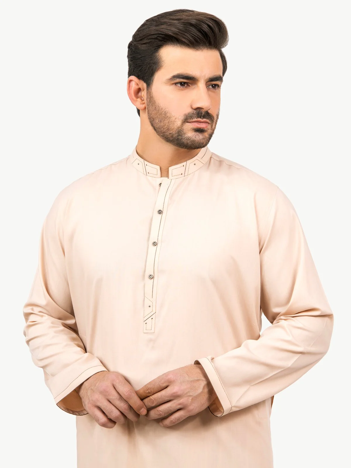 Men's Light Peach Shalwar Kameez - EMTSW22S-99189 - Image 2