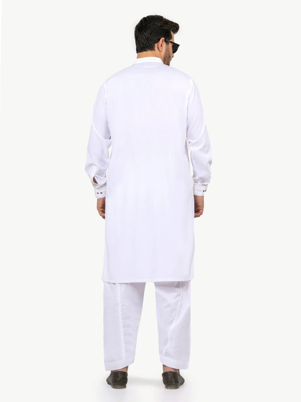 Men's White Shalwar Kameez - EMTSW22S-99191 - Image 4
