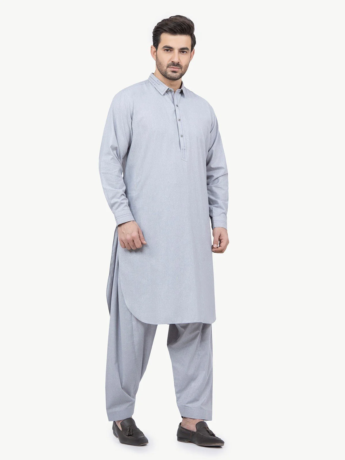 Men's Grey Shalwar Kameez - EMTSW22S-99192 - Image 3