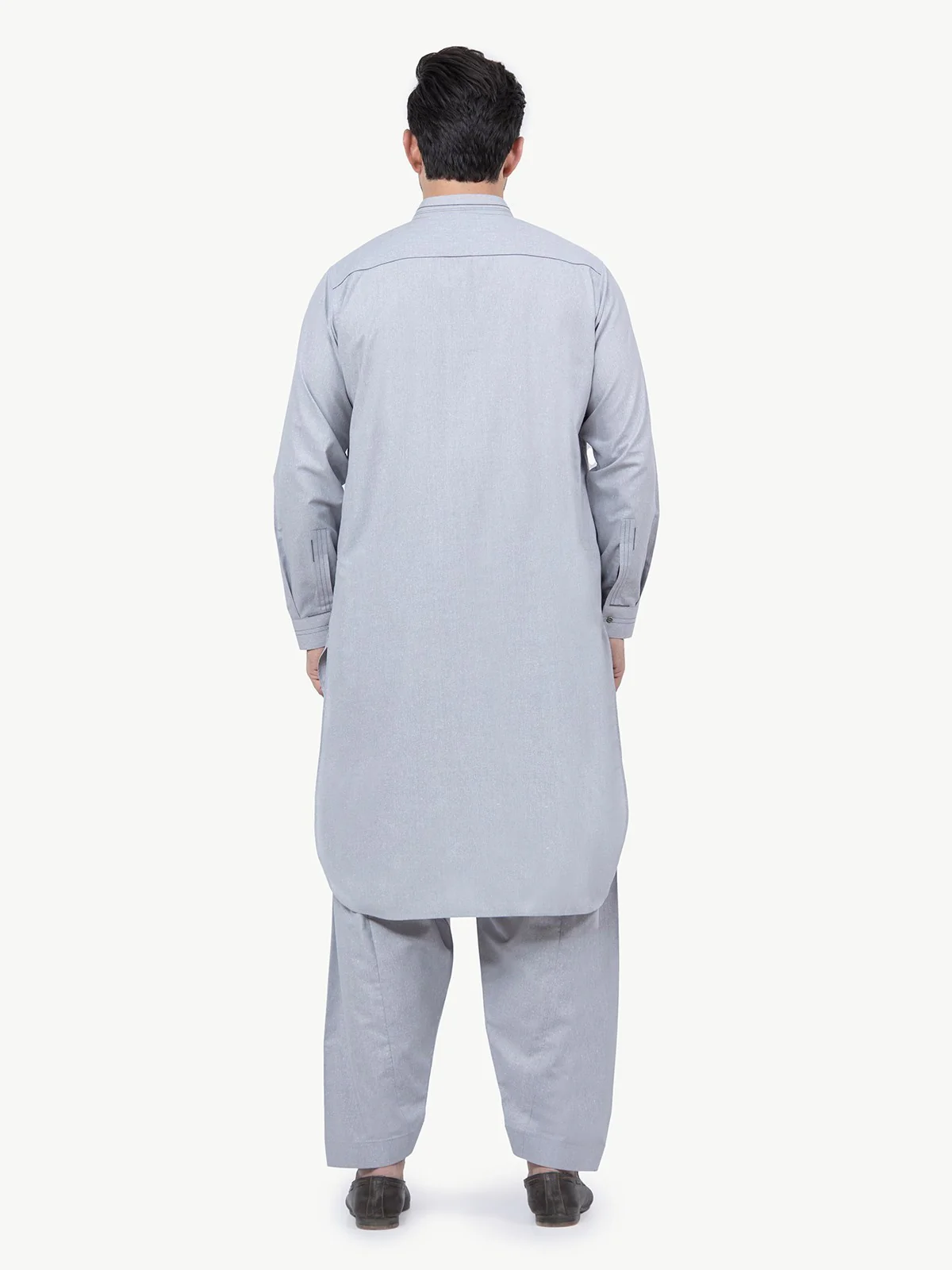 Men's Grey Shalwar Kameez - EMTSW22S-99192 - Image 4