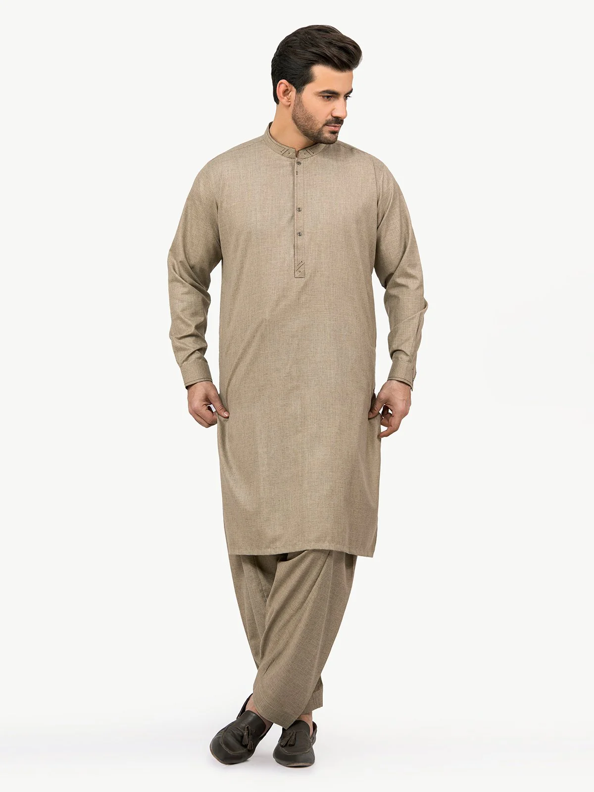 Men's Beige Shalwar Kameez - EMTSW22S-99193