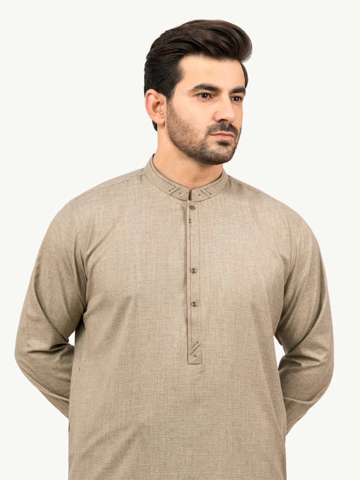Men's Beige Shalwar Kameez - EMTSW22S-99193 - Image 2