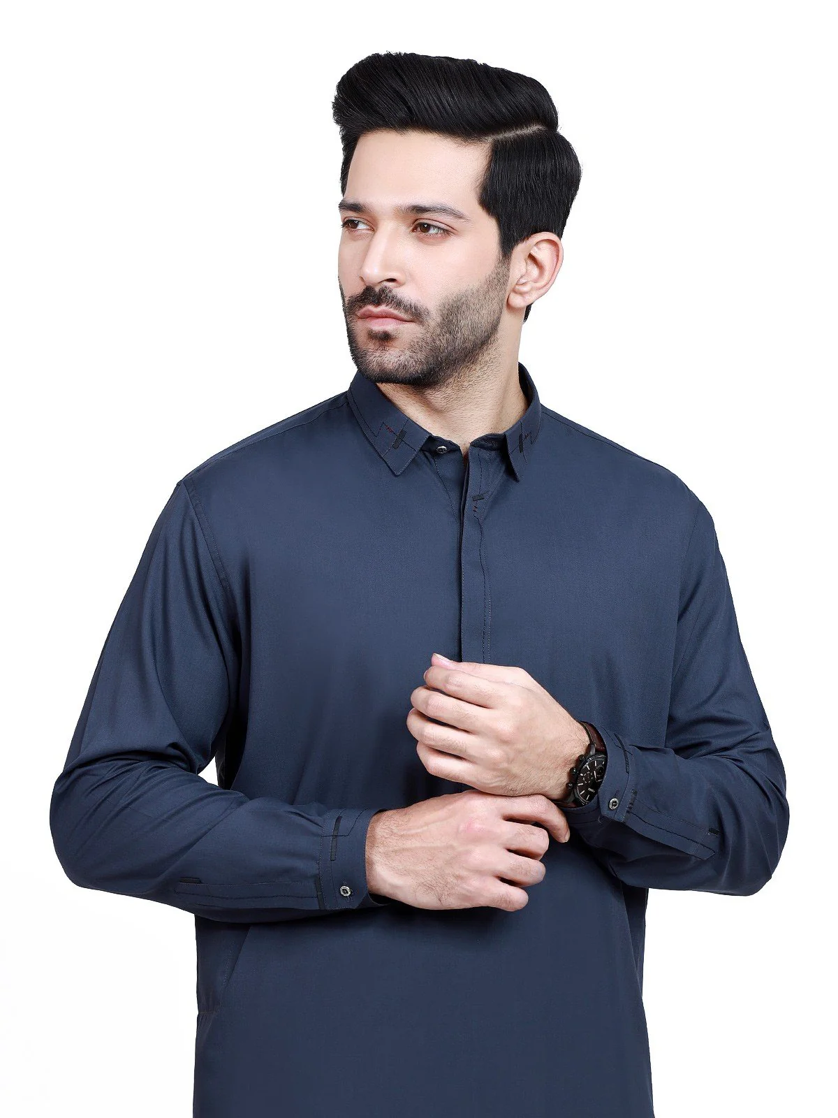 Men's Navy Shalwar Kameez - EMTSW22S-99198 - Image 2