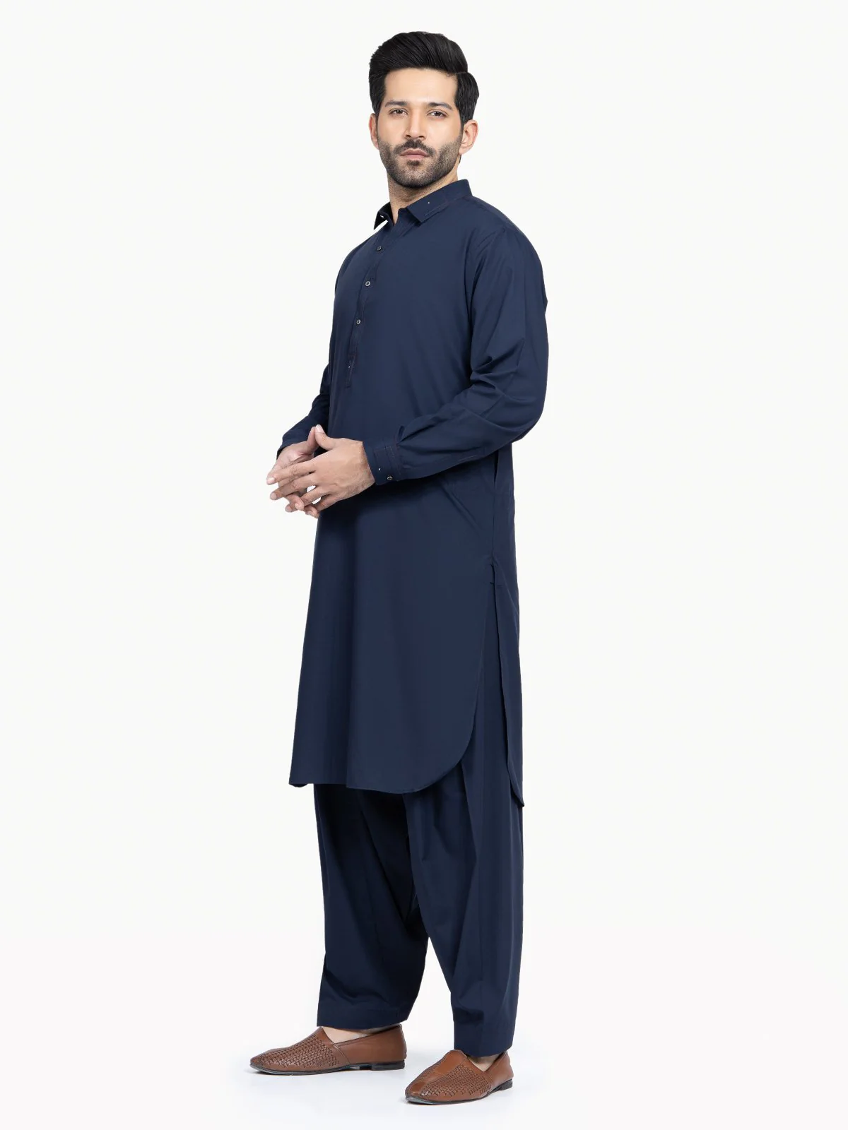 Men's Navy Shalwar Kameez - EMTSW22S-99200 - Image 2