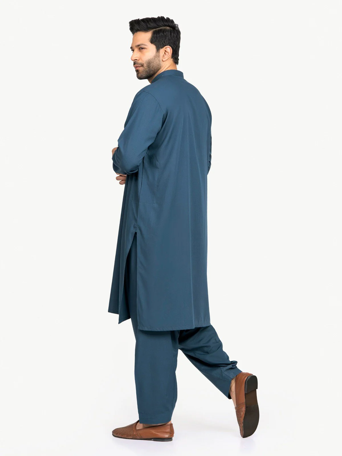 Men's Teal Shalwar Kameez - EMTSW22S-99201 - Image 4