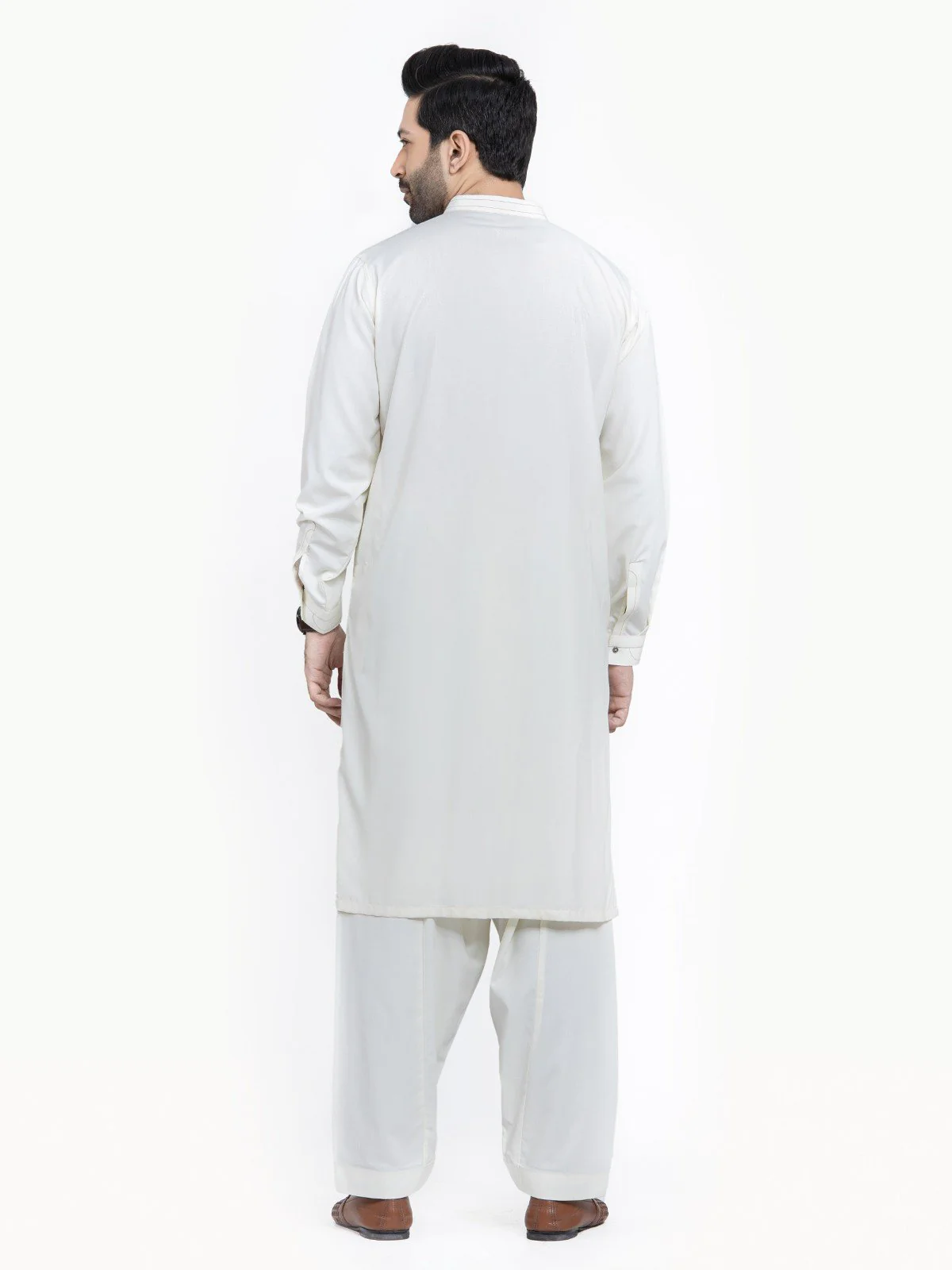 Men's Cream Shalwar Kameez - EMTSW22S-99204 - Image 5