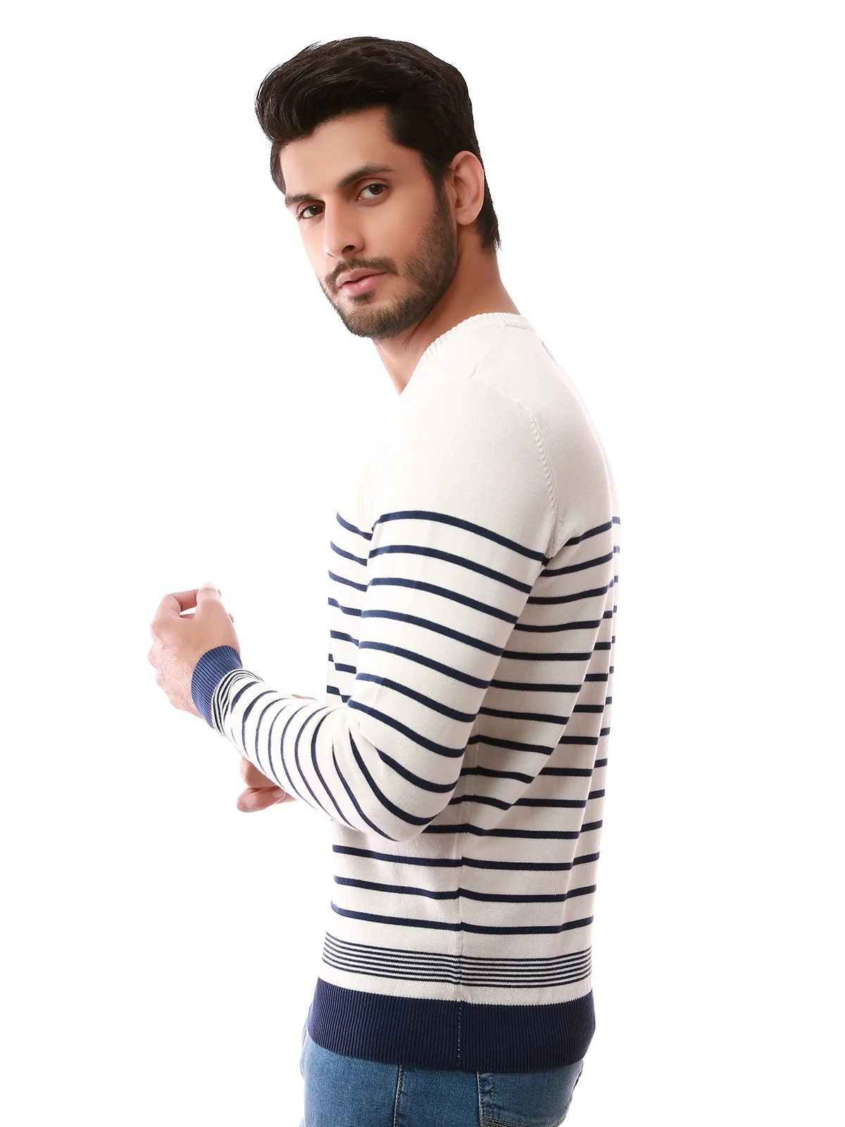 Men's White Sweater - EMTSWT19-001 - Image 2
