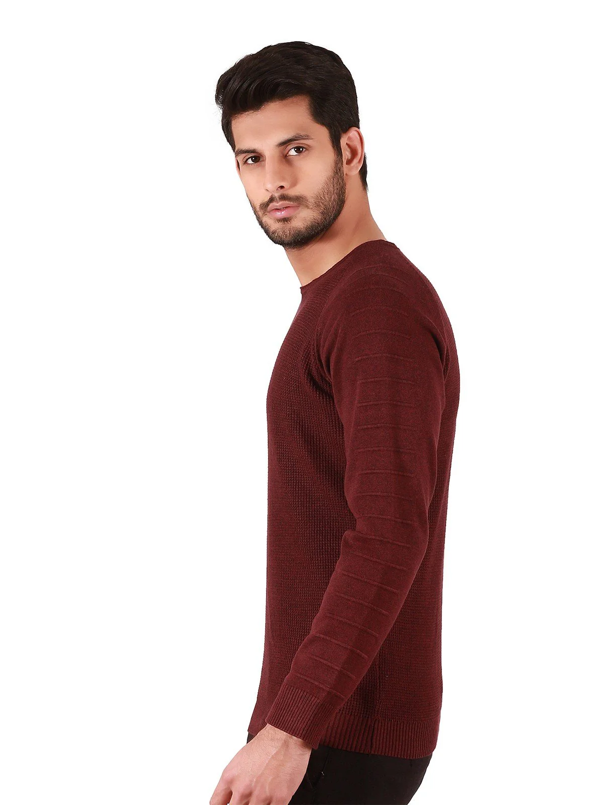 Men's Burgundy Sweater - EMTSWT19-005 - Image 2