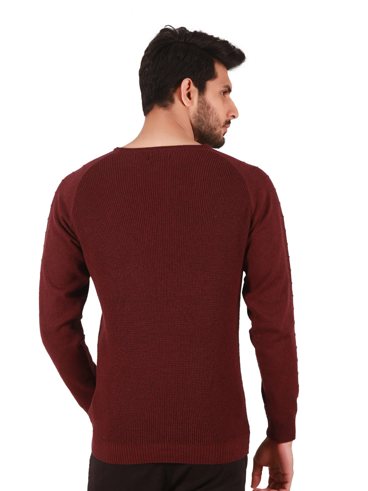 Men's Burgundy Sweater - EMTSWT19-005 - Image 3