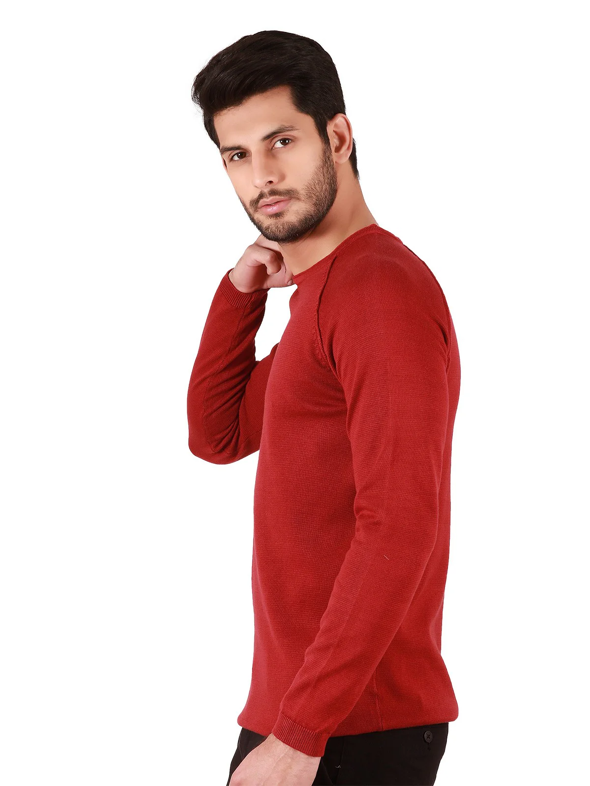Men's Maroon Sweater - EMTSWT19-010 - Image 2