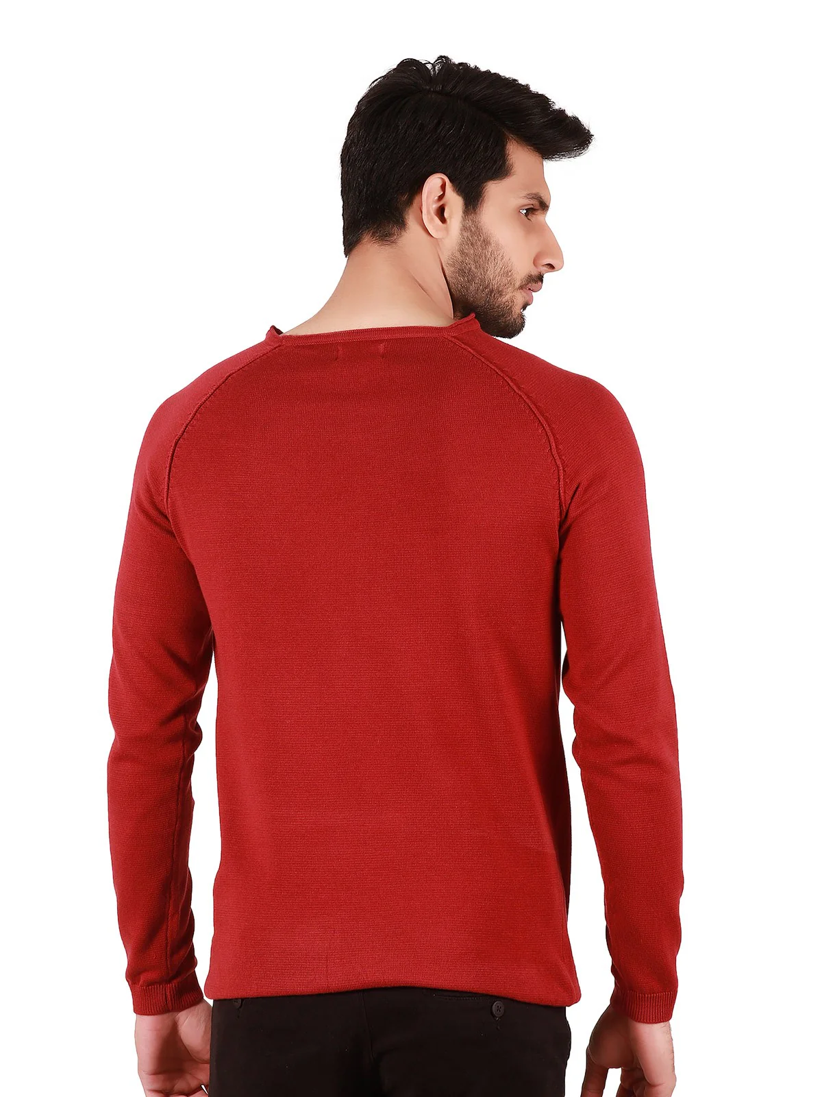 Men's Maroon Sweater - EMTSWT19-010 - Image 3
