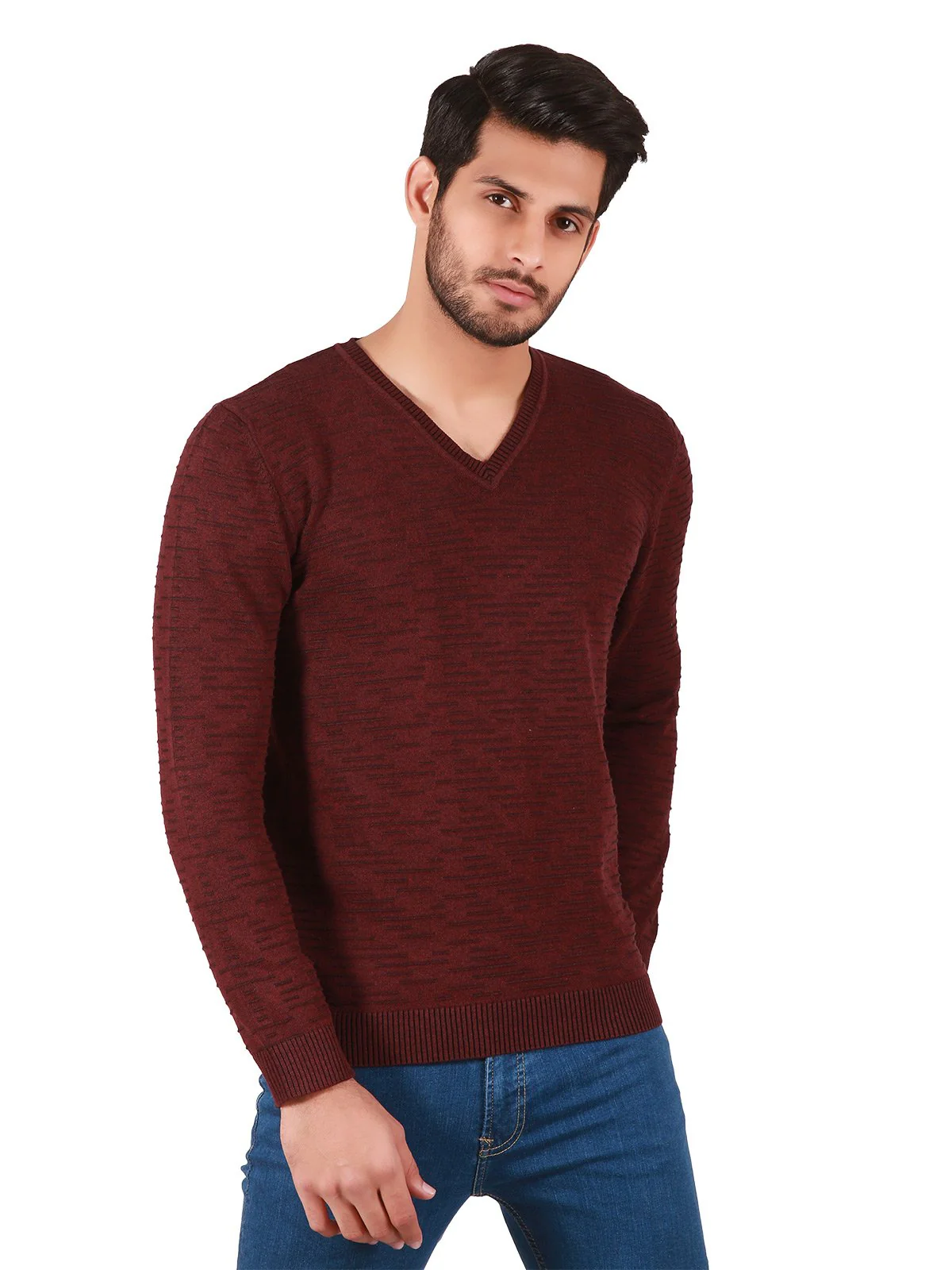 Men's Burgundy Sweater - EMTSWT19-011