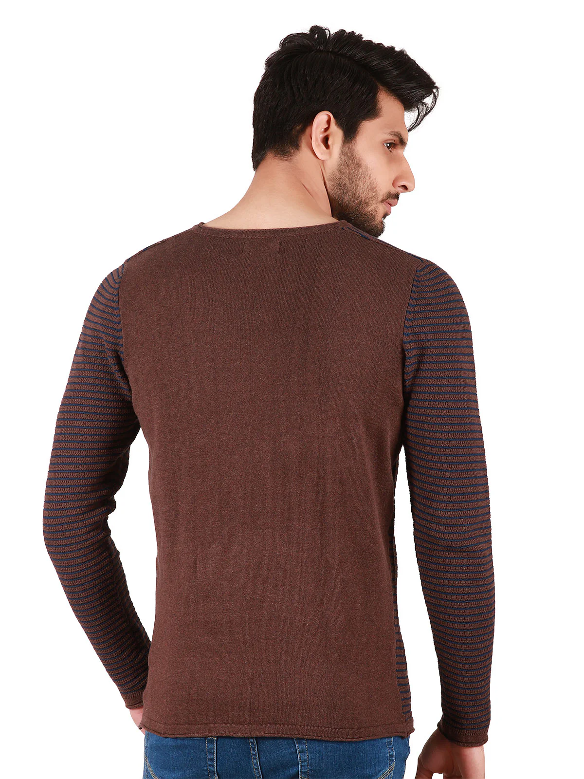 Men's Coffee Brown Sweater - EMTSWT19-015 - Image 3