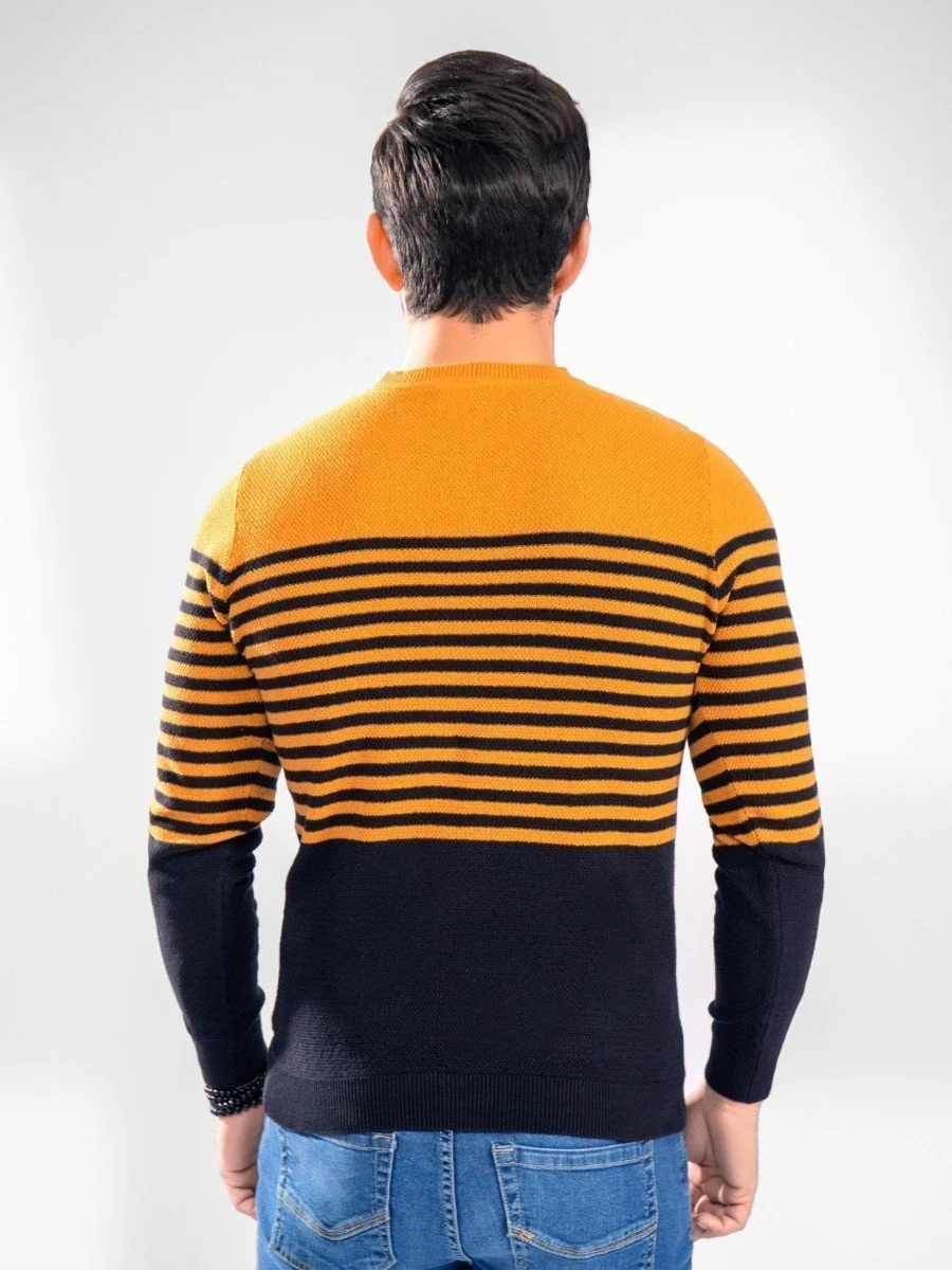 Men's Mustard Brown Sweater - EMTSWT20-003 - Image 4