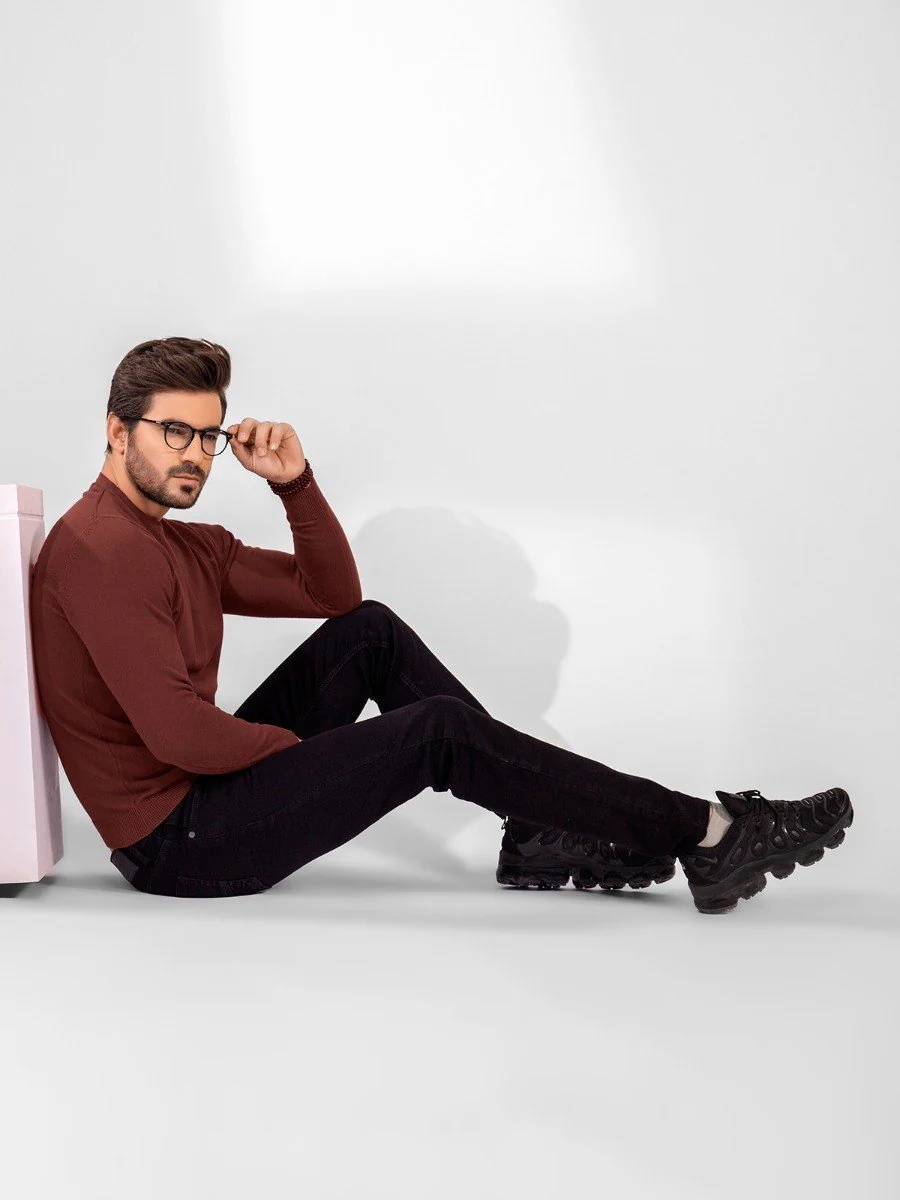 Men's Deep Maroon Sweater - EMTSWT20-007 - Image 3