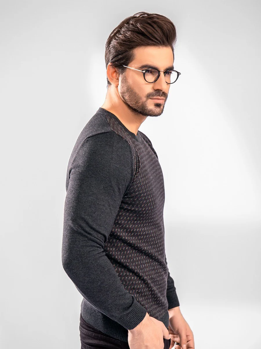 Men's Charcoal Sweater - EMTSWT20-016 - Image 2