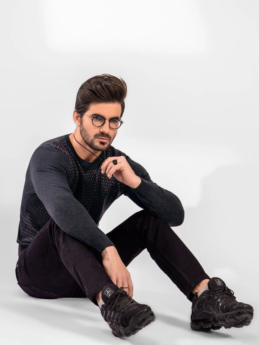 Men's Charcoal Sweater - EMTSWT20-016 - Image 4