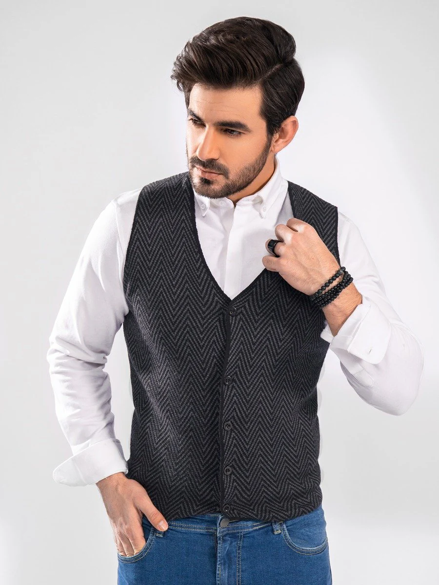 Men's Black & Grey Sweater - EMTSWT20-022 - Image 2