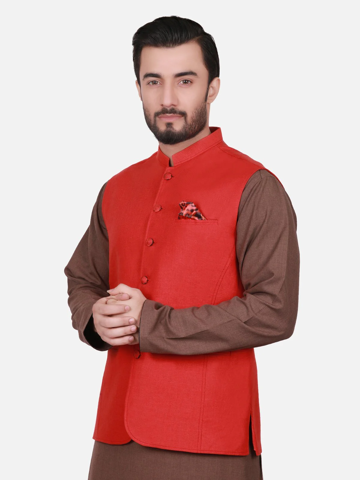 Men's Rust Waist Coat - EMTWC17-35612 - Image 2