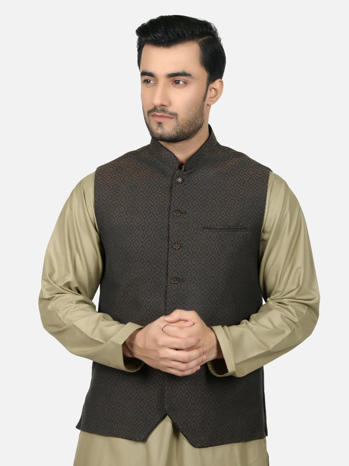 Men's Dark Green Waist Coat - EMTWC18-35601 - Image 2