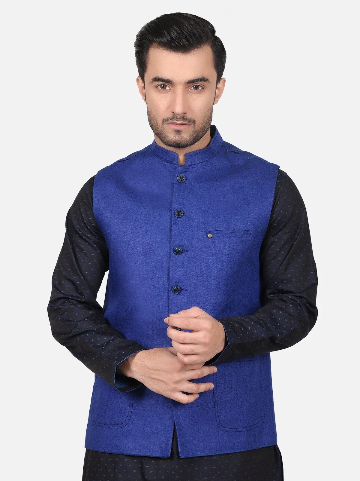 Men's Royal Blue Waist Coat - EMTWC18-35637 - Image 2