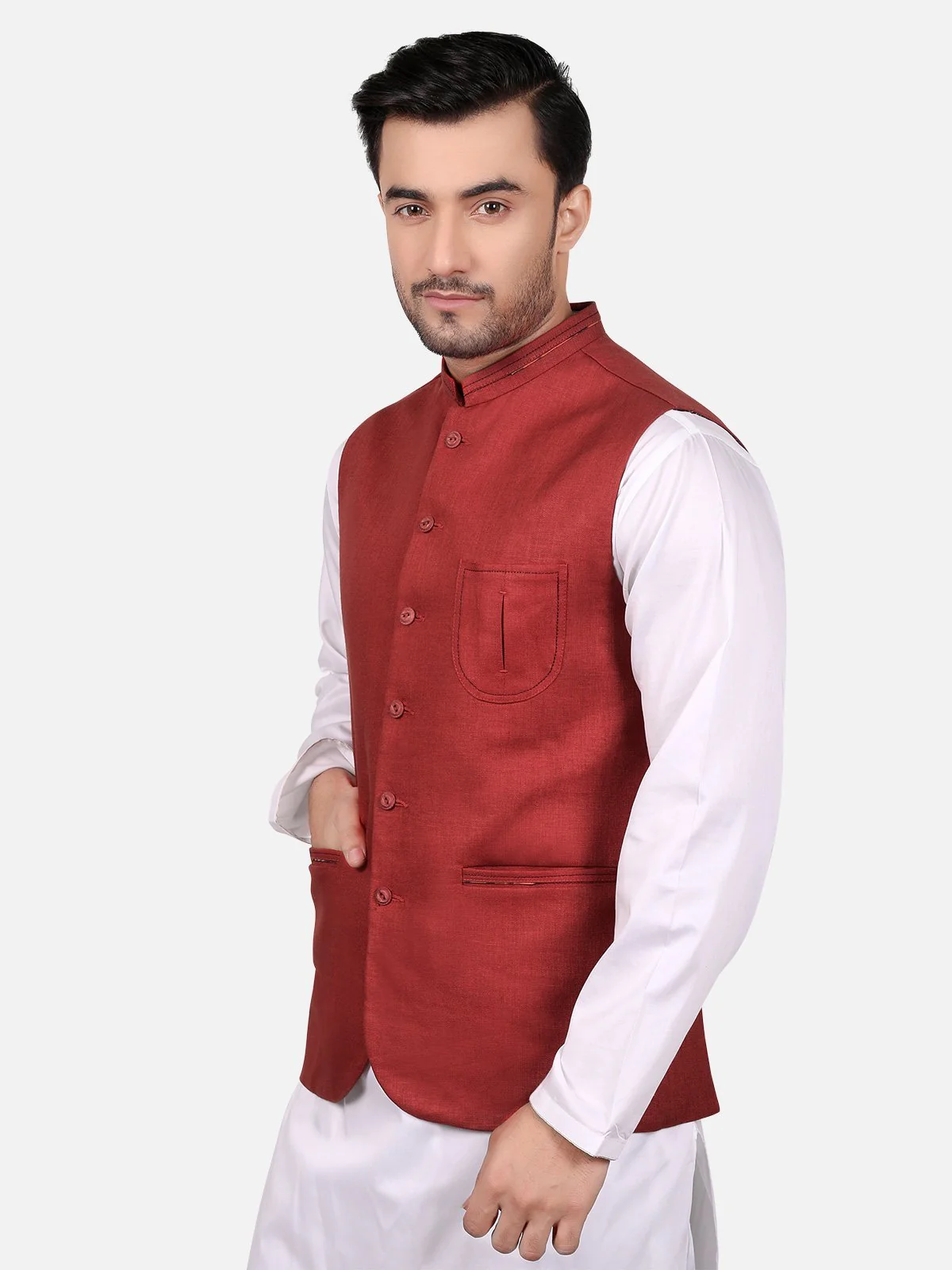 Men's Rust Waist Coat - EMTWC18-35638 - Image 2