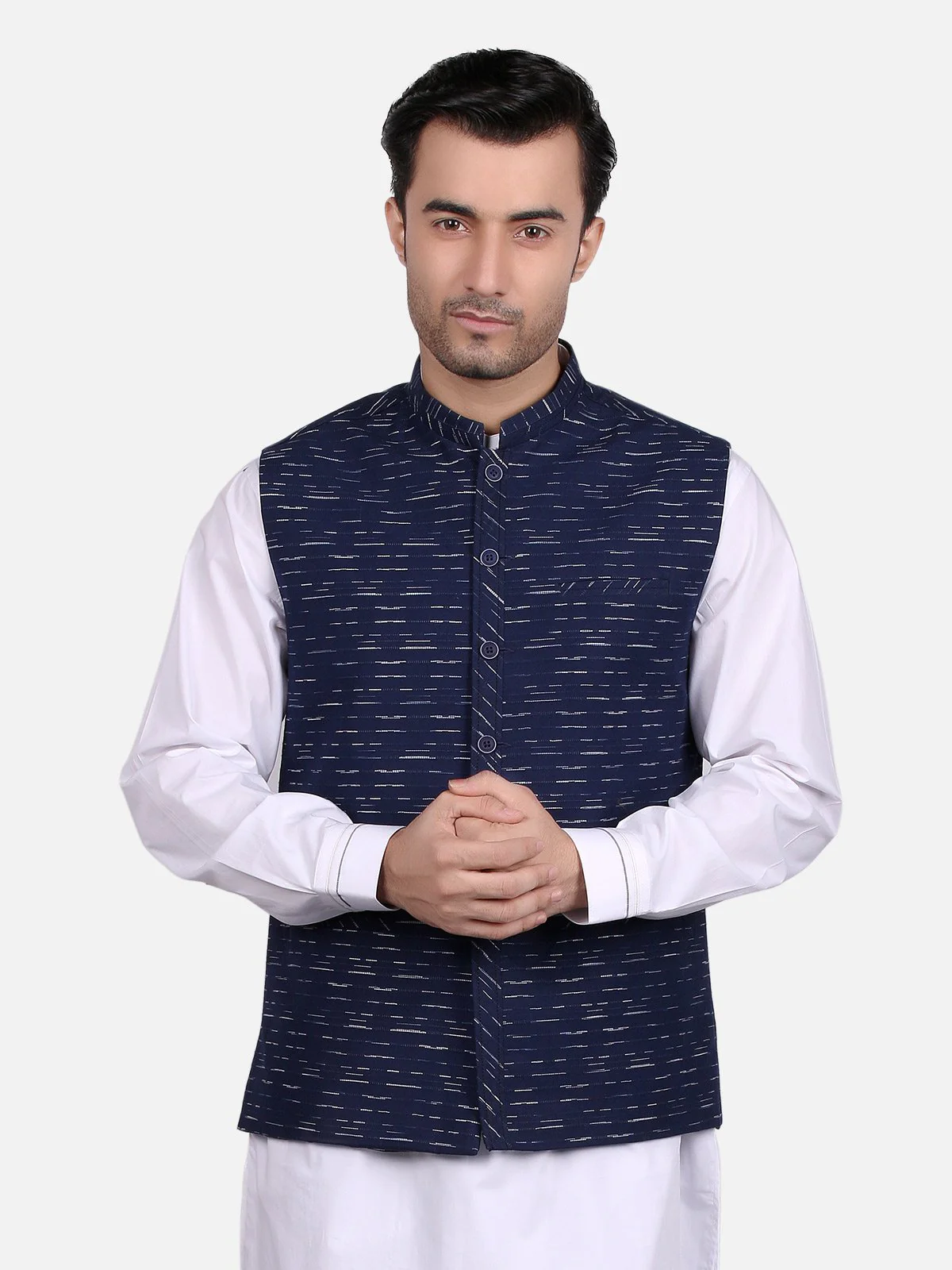 Men's Navy Blue Waist Coat - EMTWC18-35644