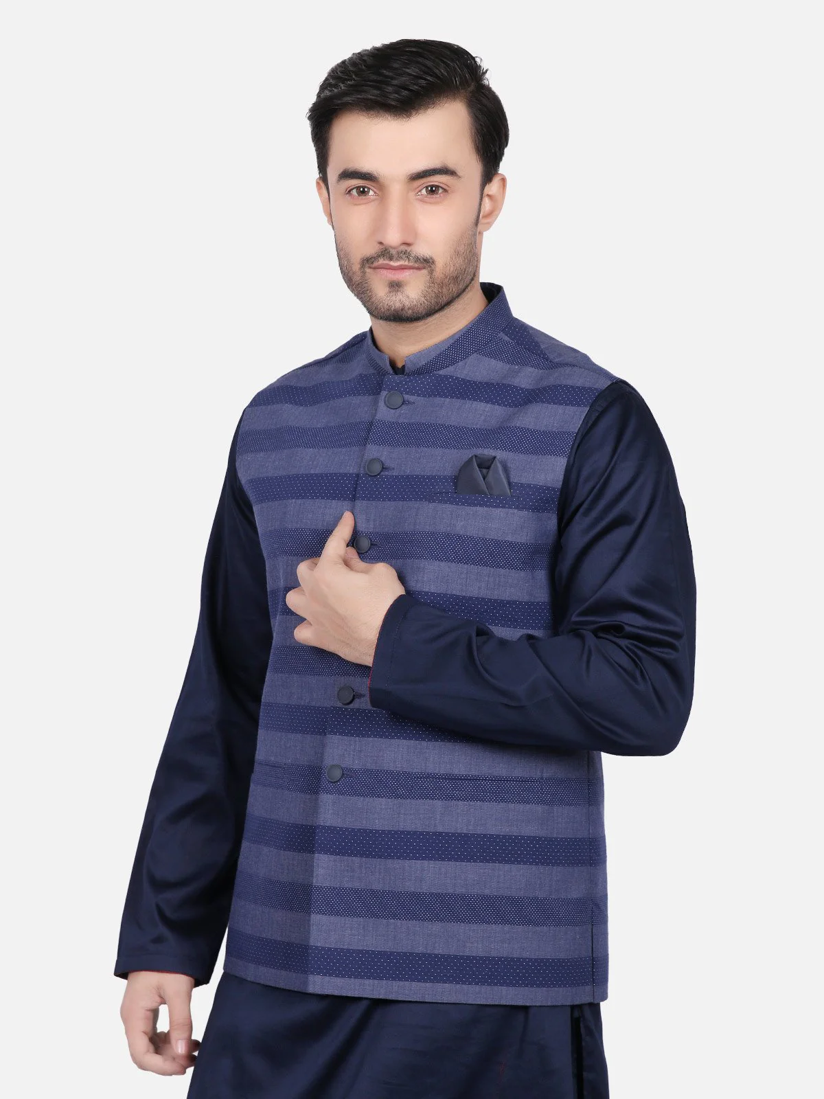 Men's Blue Waist Coat - EMTWC18-35665 - Image 2