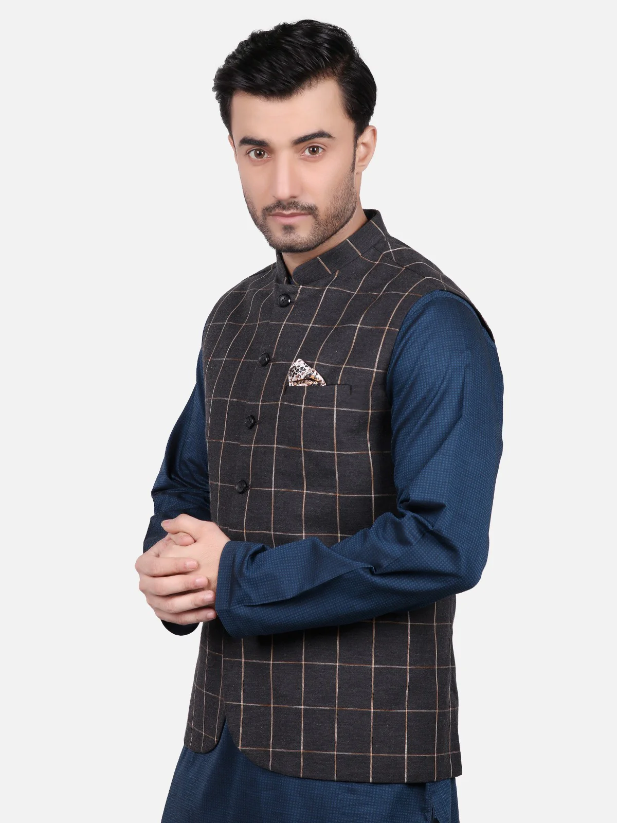 Men's Dark Grey Waist Coat - EMTWC19-35659 - Image 2