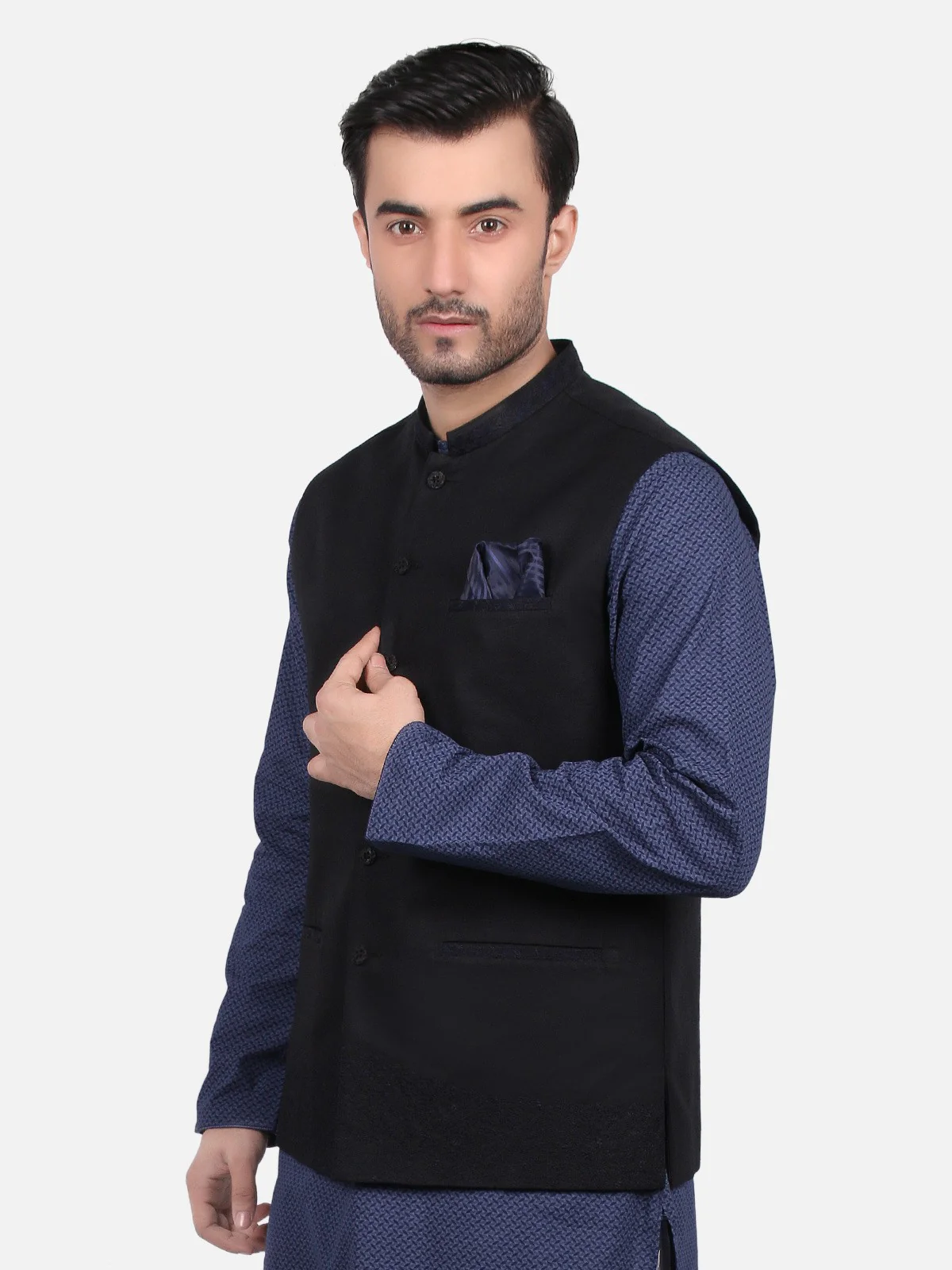 Men's Black Waist Coat - EMTWC19-35661 - Image 2