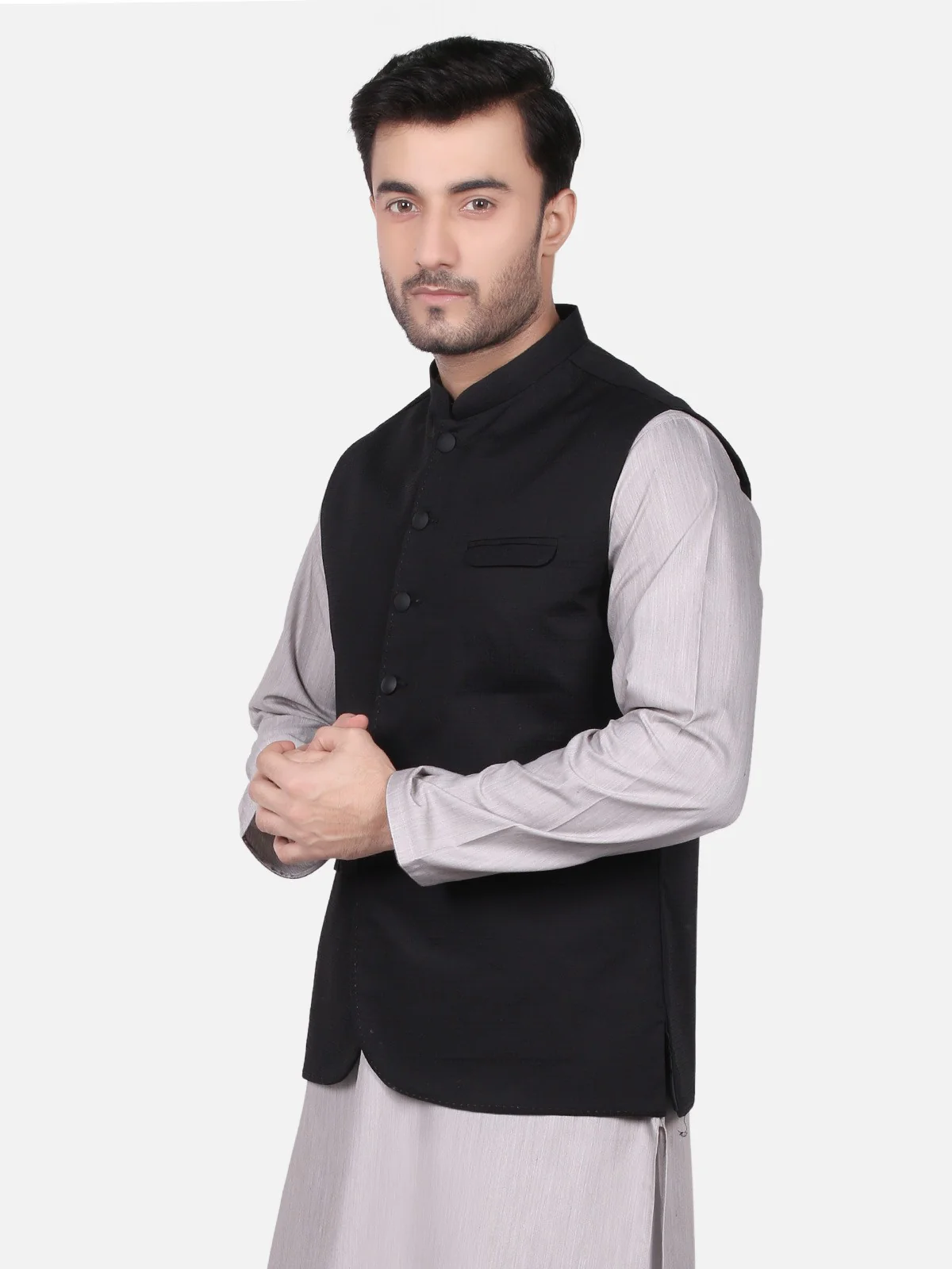 Men's Black Waist Coat - EMTWC19-35667 - Image 2
