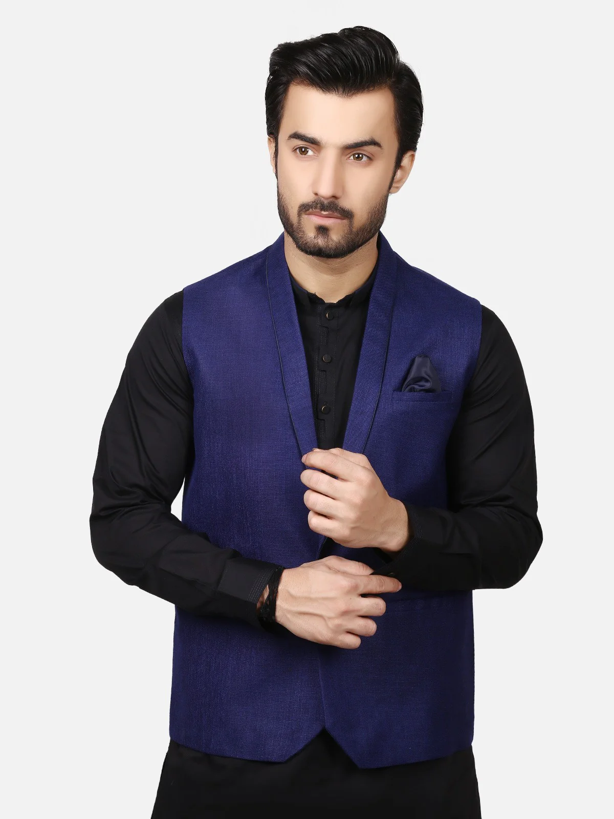 Men's New Navy Waist Coat - EMTWC19-35670 - Image 2