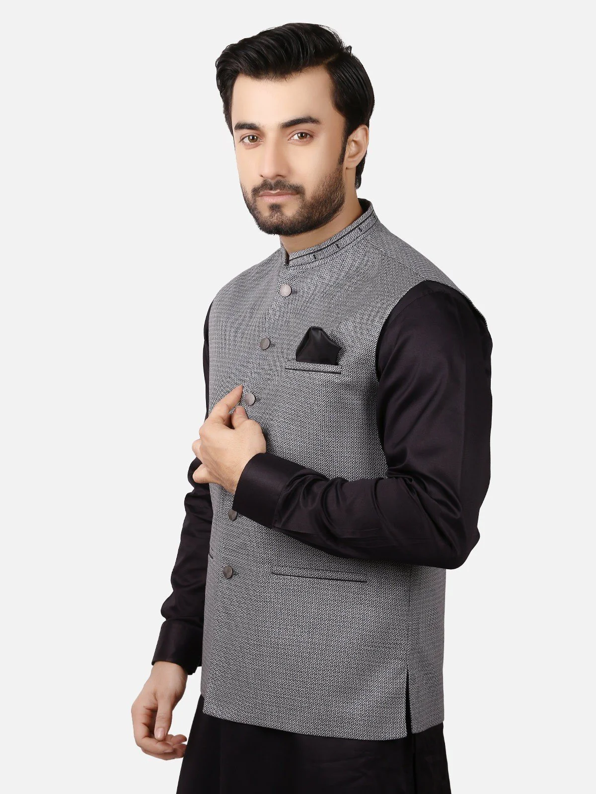 Men's Grey Waist Coat - EMTWC19-35675 - Image 2